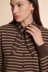 Womens Coffee Button Down Cardigans | CicyBell