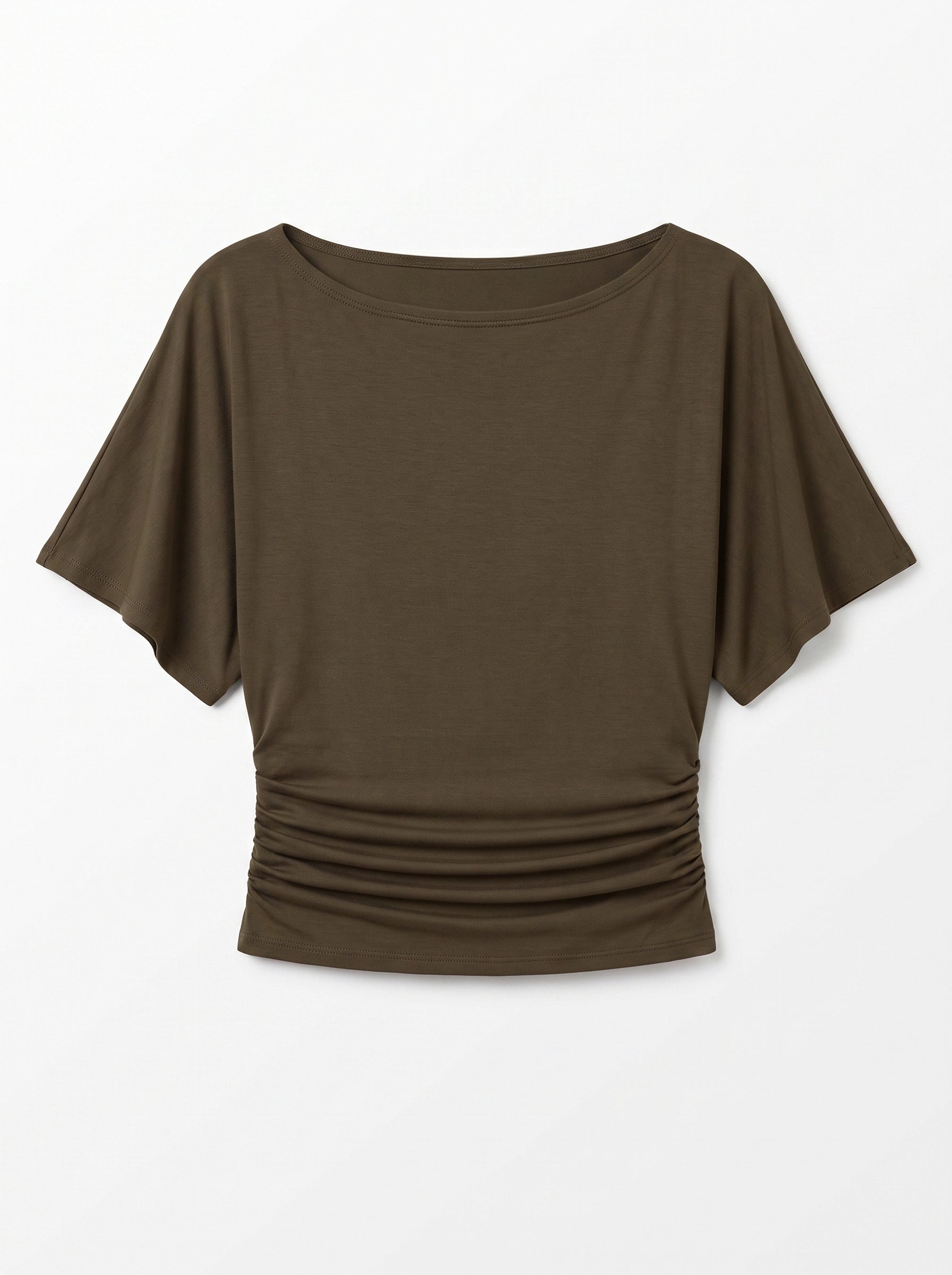 Womens Coffee Tie Back Cinched Tops | CicyBell