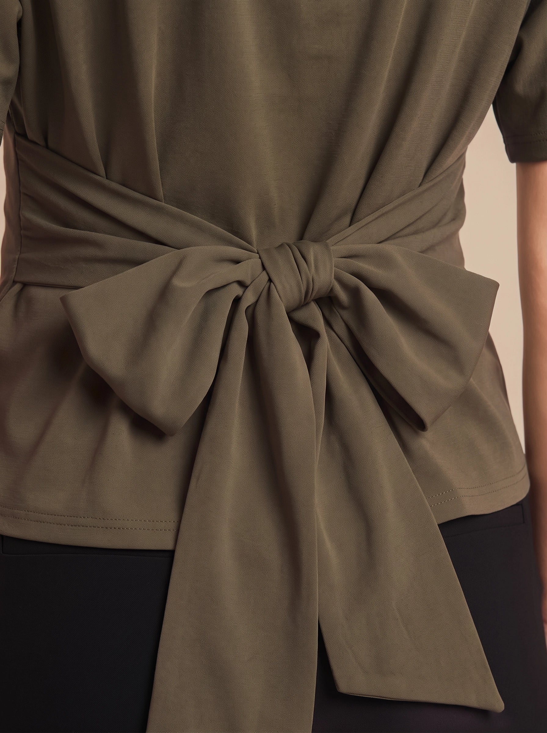 Womens Coffee Tie Back Cinched Tops | CicyBell
