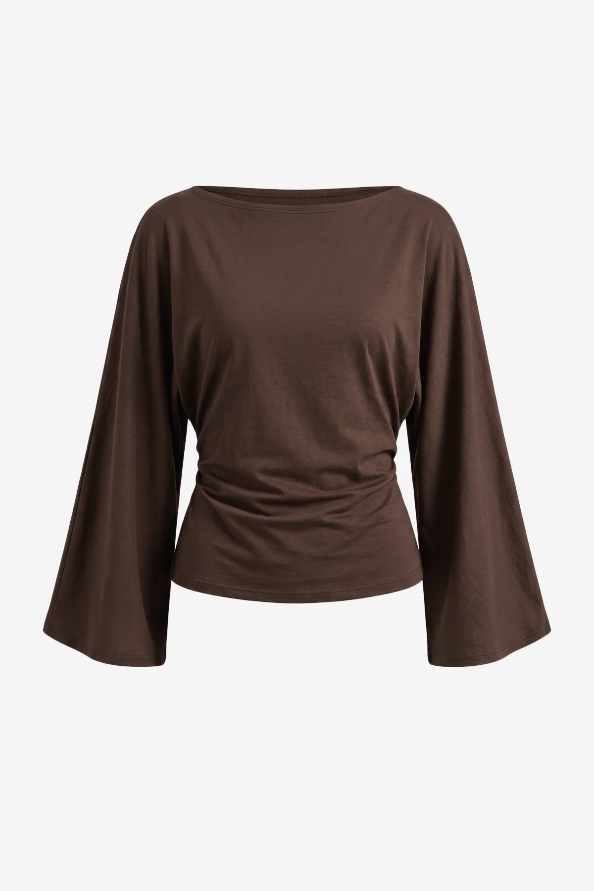 Women Coffee Long Sleeve Wrap Tops | CicyBell