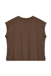 Cicy Bell Womens Coffee Cap Sleeve Shirts
