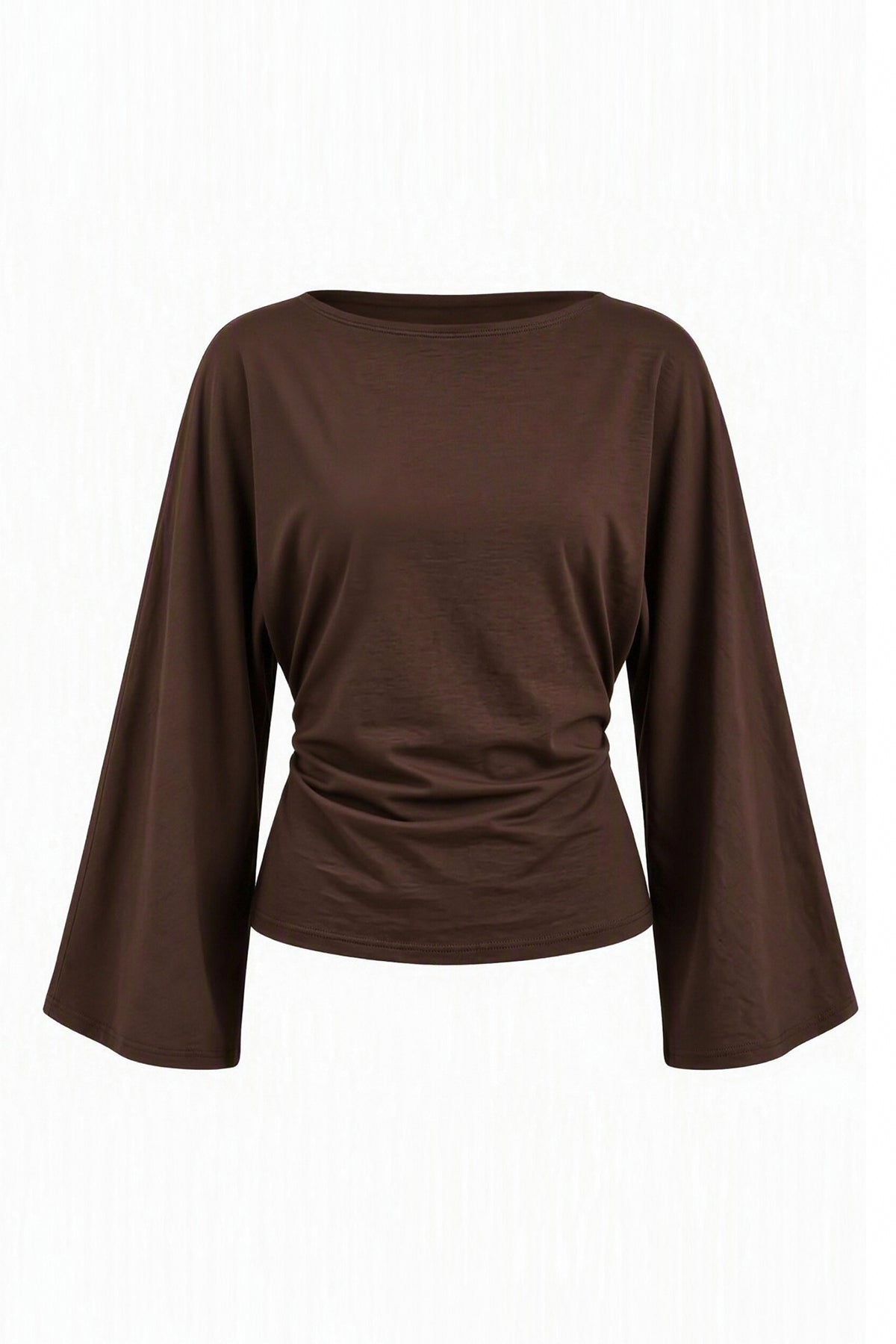 Women Coffee Long Sleeve Wrap Tops | CicyBell