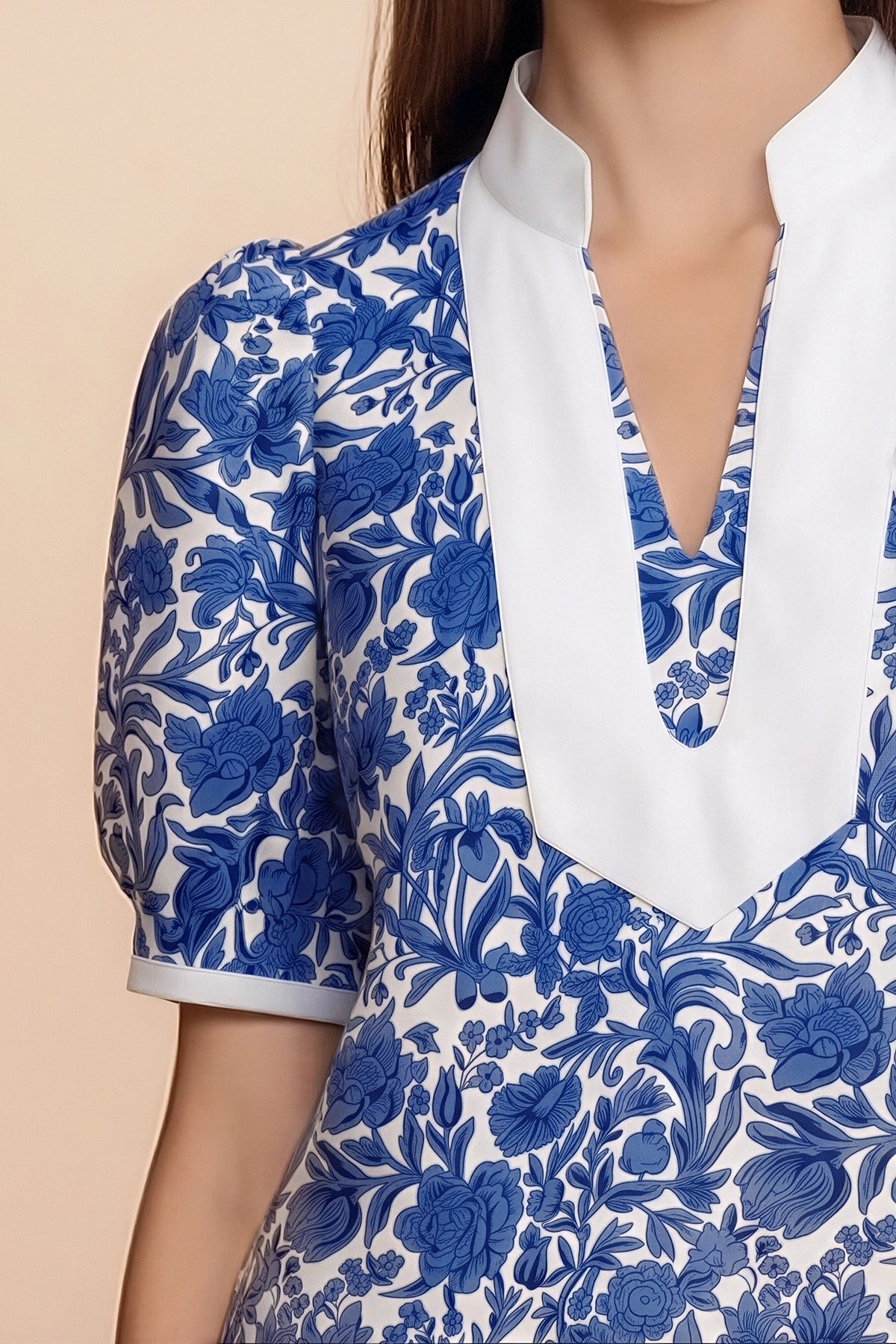 Womens Dark Blue Puff Sleeve Blouses | CicyBell