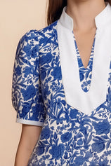 Womens Dark Blue Puff Sleeve Blouses | CicyBell