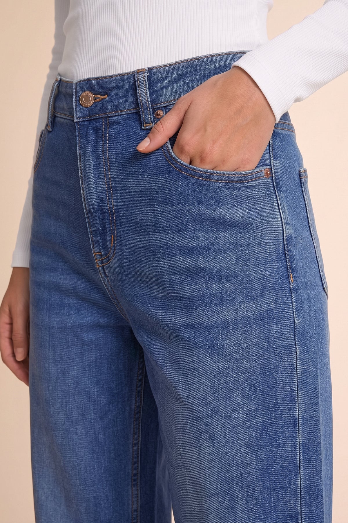 Womens Dark Blue High-Waisted Vintage Barrel Jeans | CicyBell