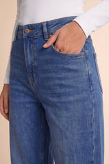 Womens Dark Blue High-Waisted Vintage Barrel Jeans | CicyBell