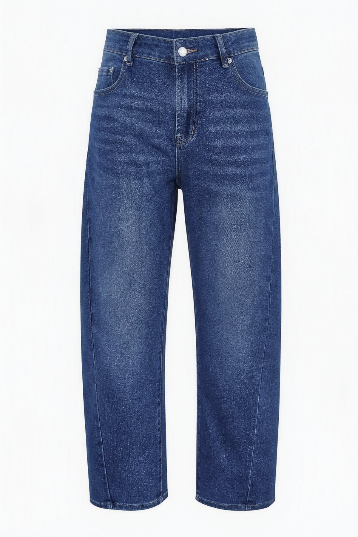 Womens Dark Blue High-Waisted Vintage Barrel Jeans | CicyBell
