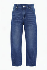 Womens Dark Blue High-Waisted Vintage Barrel Jeans | CicyBell