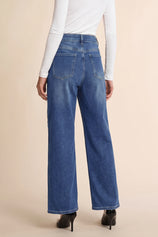 Womens Dark Blue High-Waisted Vintage Barrel Jeans | CicyBell