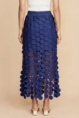 Cicy Bell Womens Dark Blue Hollow Out Maxi Skirts