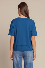 Womens Dark Blue Summer V Neck T Shirts | CicyBell