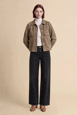 Womens Dark Brown Faux Suede Leather Jacket | CicyBell