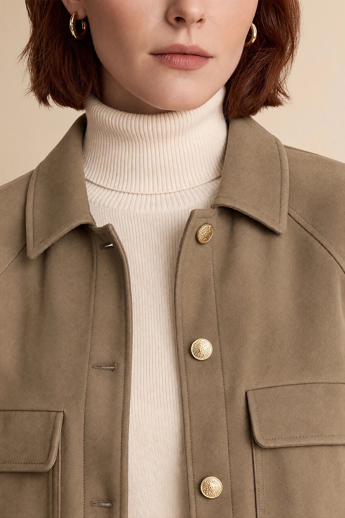 Womens Dark Brown Faux Suede Leather Jacket | CicyBell