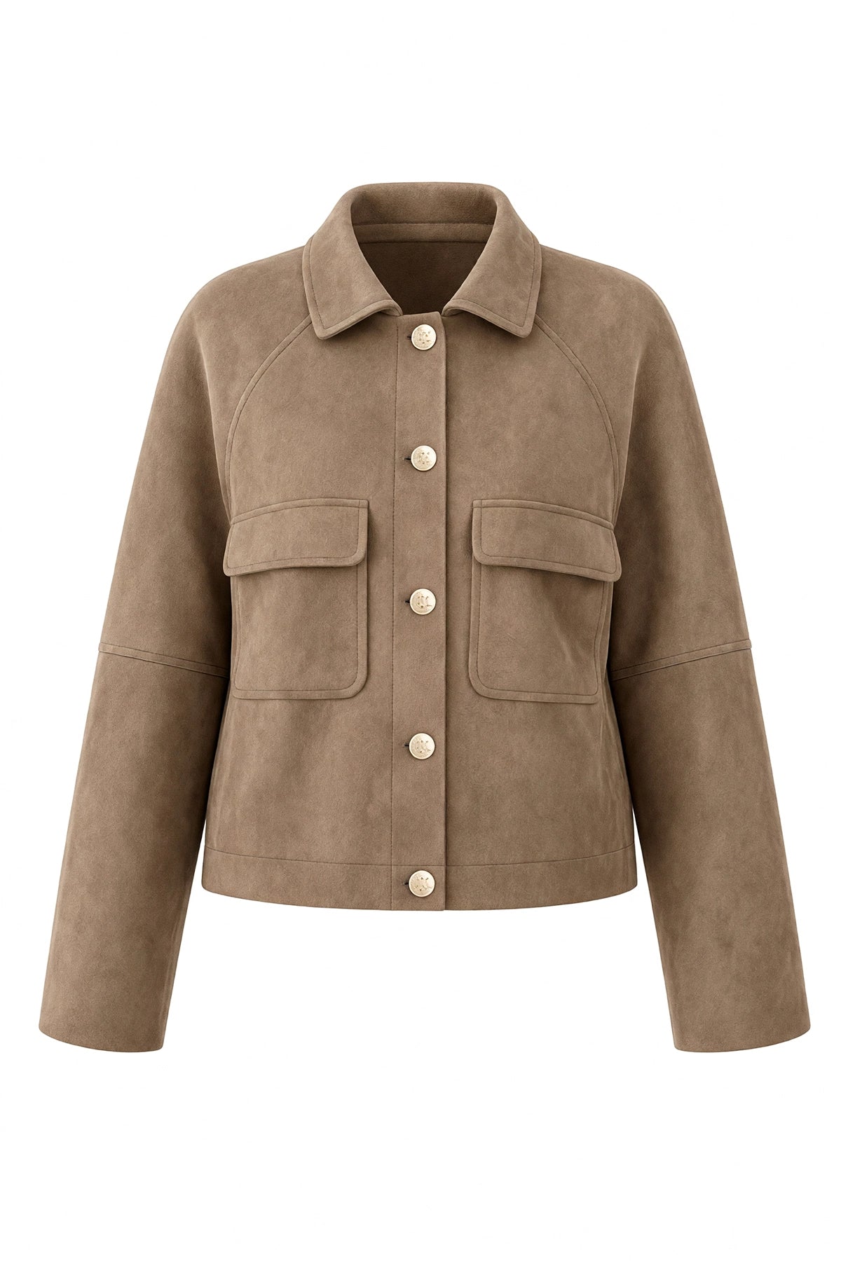 Womens Dark Brown Faux Suede Leather Jacket | CicyBell