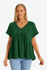 Womens Dark Green Peplum Tops | CicyBell