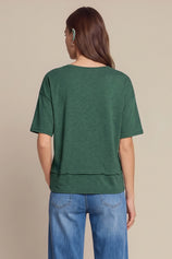 Womens Dark Green Summer V Neck T Shirts | CicyBell