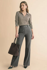 Womens Dark Grey Dress Work Pants | CicyBell