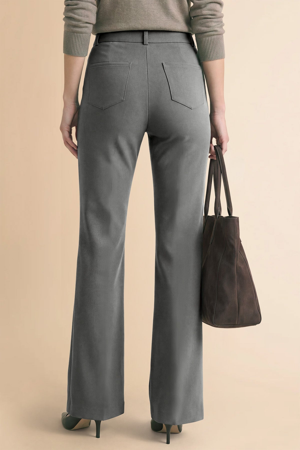 Womens Dark Grey Dress Work Pants | CicyBell