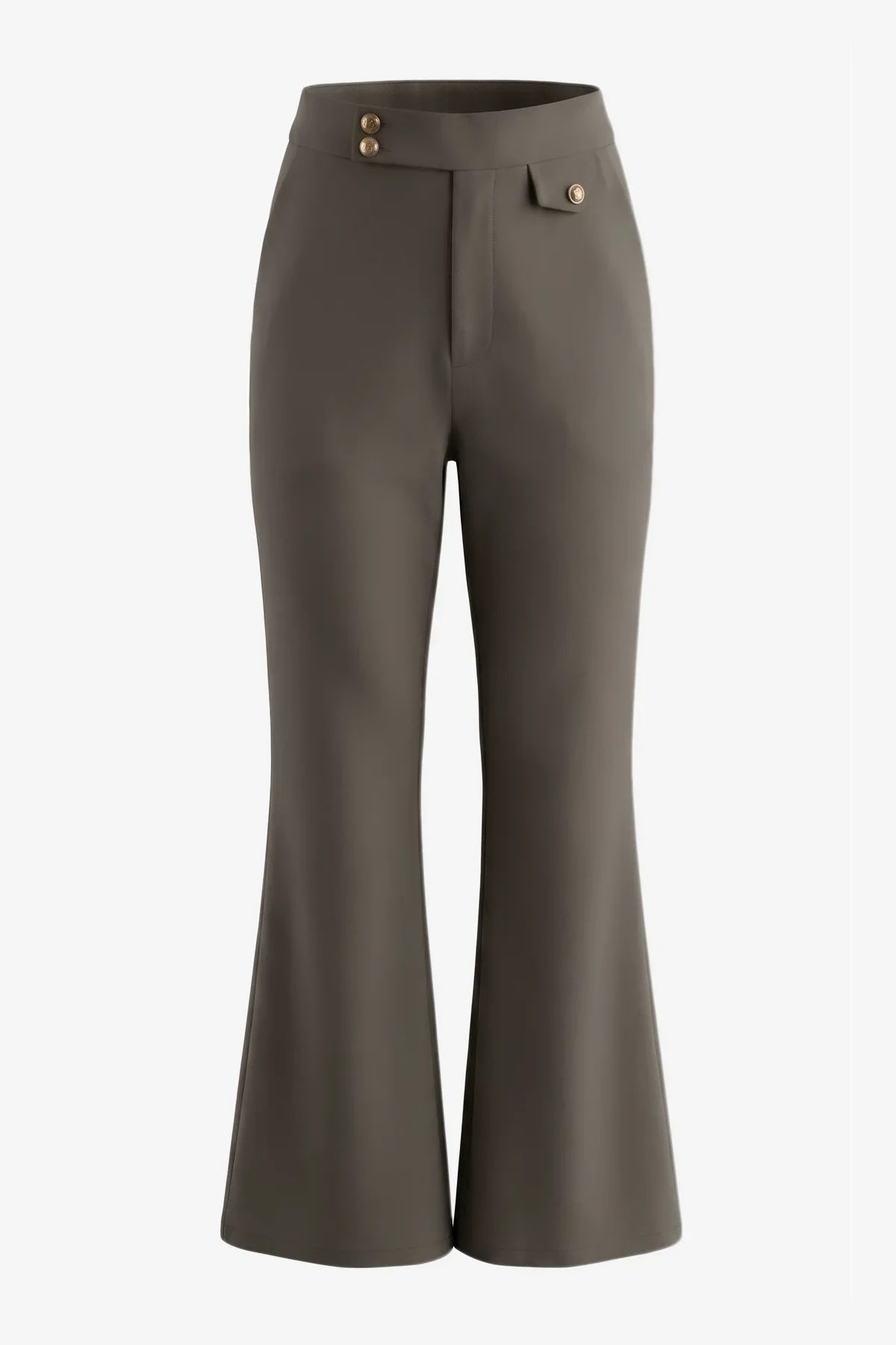 Womens Dark Grey Flared Dress Pants | CicyBell