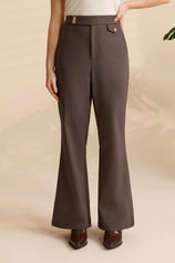 Womens Dark Grey Flared Dress Pants | CicyBell