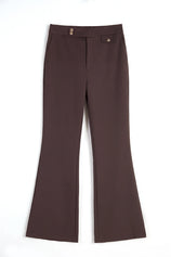 Womens Dark Grey Flared Dress Pants | CicyBell
