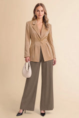 Womens Dark Khaki Business Casual Suit Jackets  | CicyBell