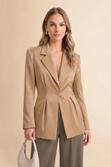 Womens Dark Khaki Business Casual Suit Jackets  | CicyBell