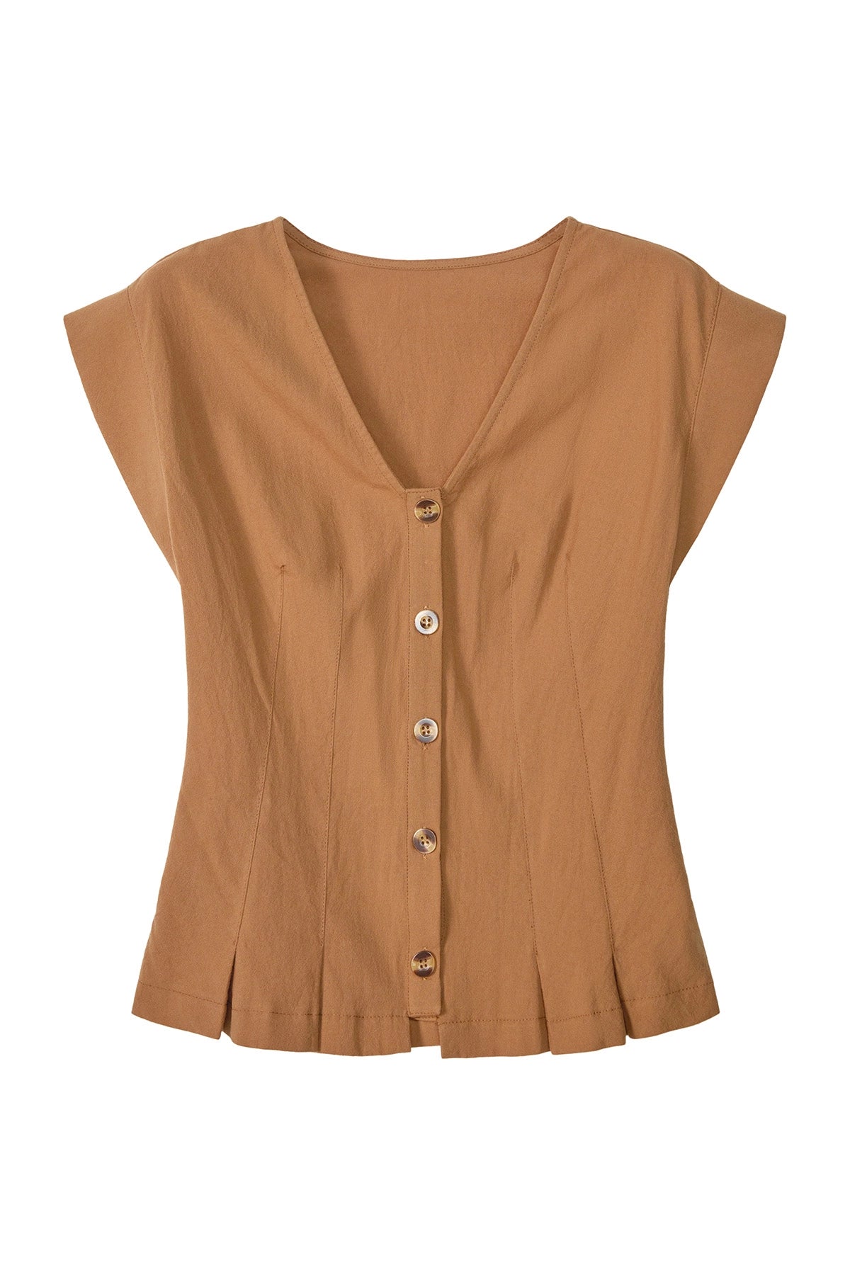 Womens Dark Khaki Deep V Neck Vest | CicyBell