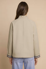 Womens Dark Khaki Ruffle Short Trench Coat | CicyBell