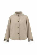 Womens Dark Khaki Ruffle Short Trench Coat | CicyBell