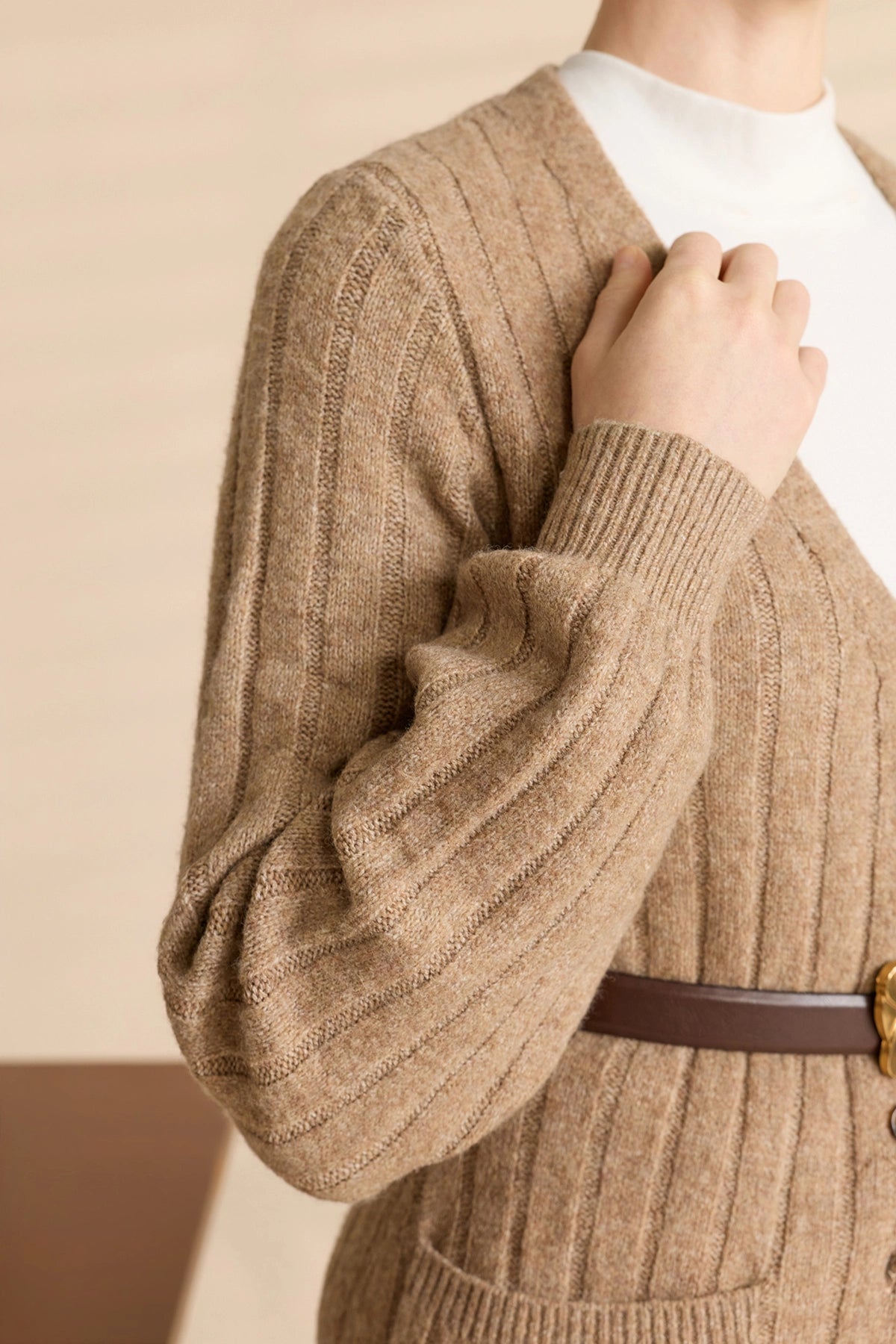 Womens Dark Khaki Long Cardigan Sweaters | CicyBell