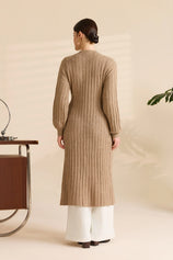 Womens Dark Khaki Long Cardigan Sweaters | CicyBell