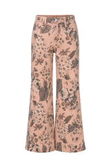 Womens Dark Pink High Waisted Flared Jeans| CicyBell