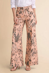 Womens Dark Pink High Waisted Flared Jeans| CicyBell
