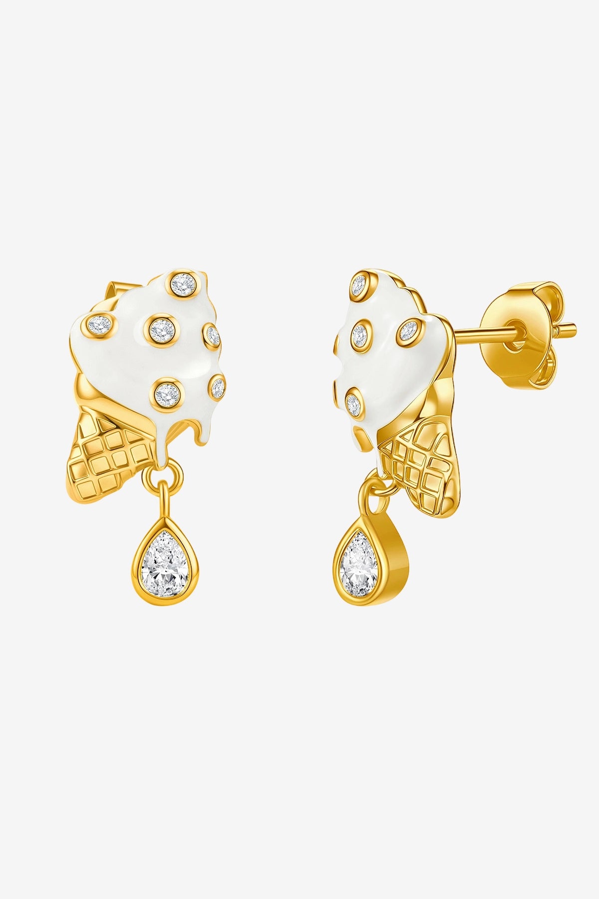 Women 18K Gold  Ice Cream Stud Earrings | CicyBell