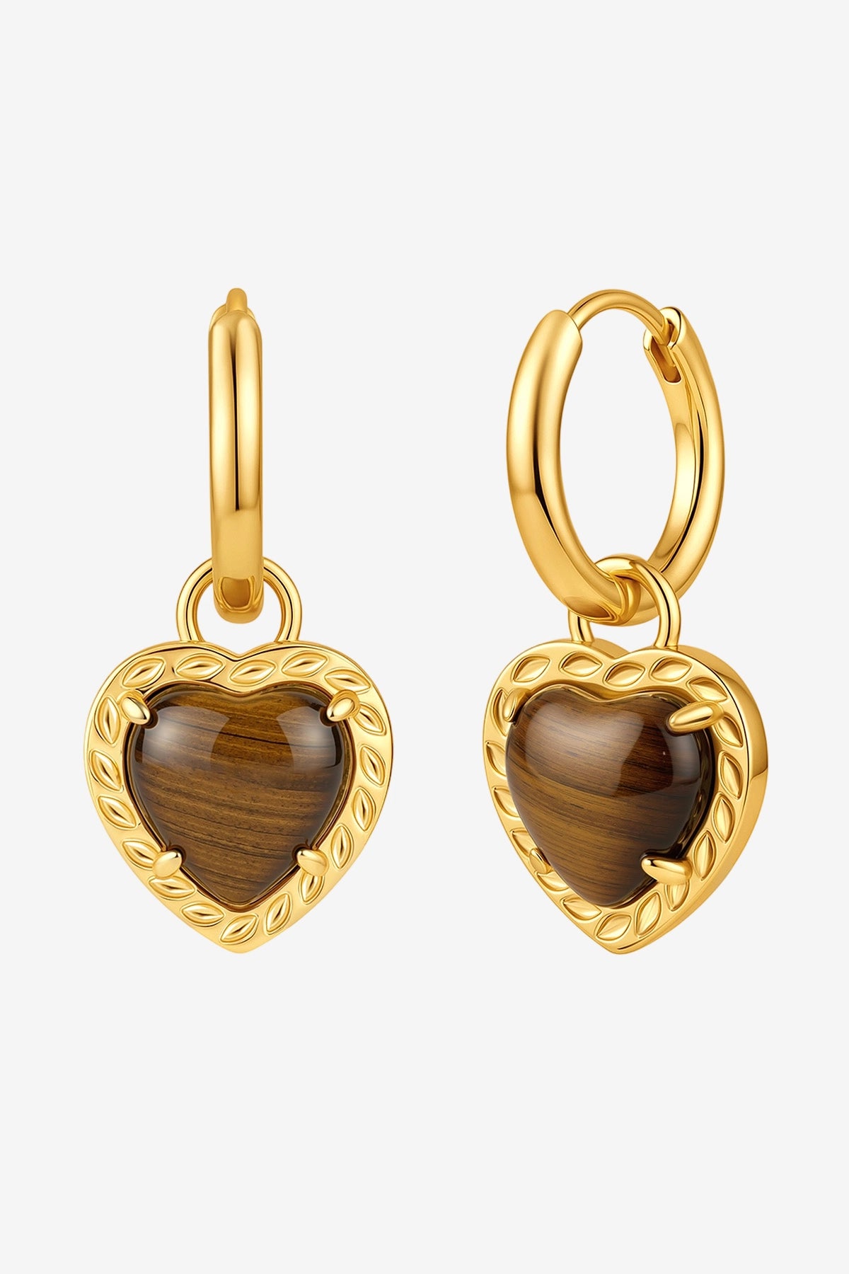 Women 18K Gold Heart Hoops | CicyBell