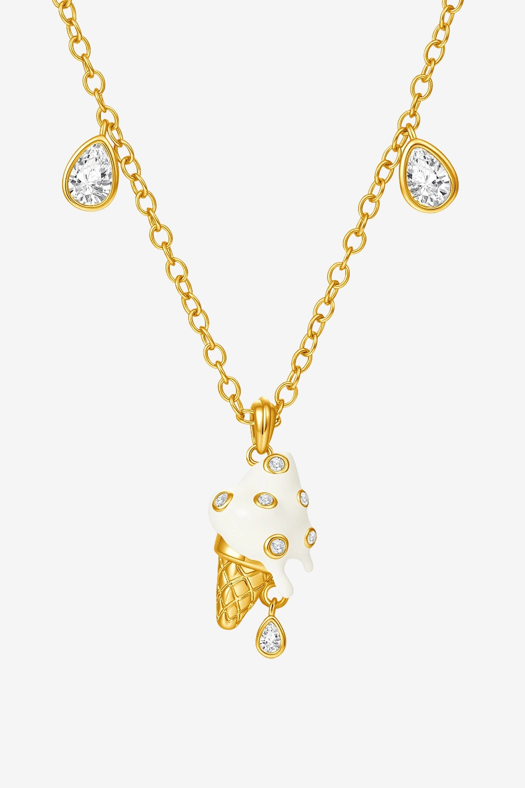 Women 18K Gold Drip Ice Cream Necklace | CicyBell