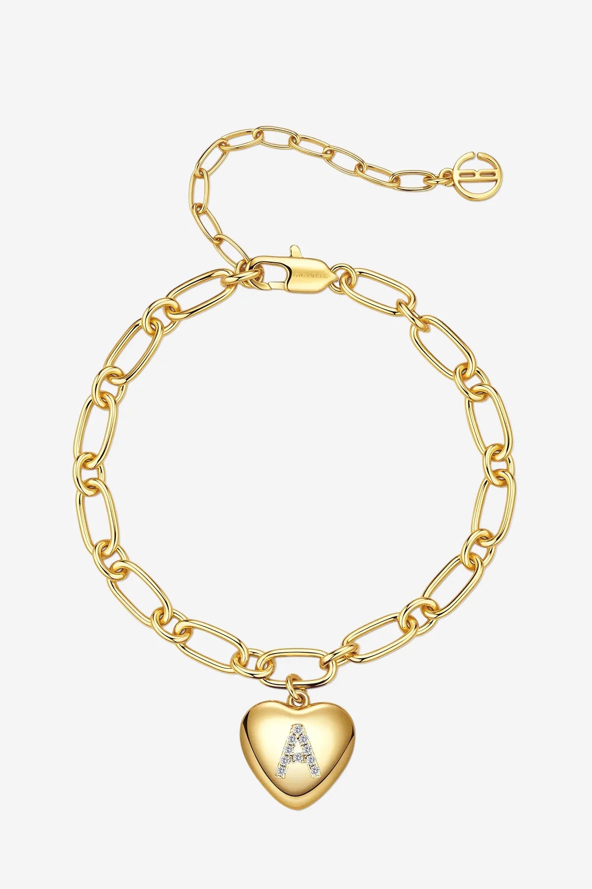 Women 18K Gold Heart Initial A Bracelets| CicyBell