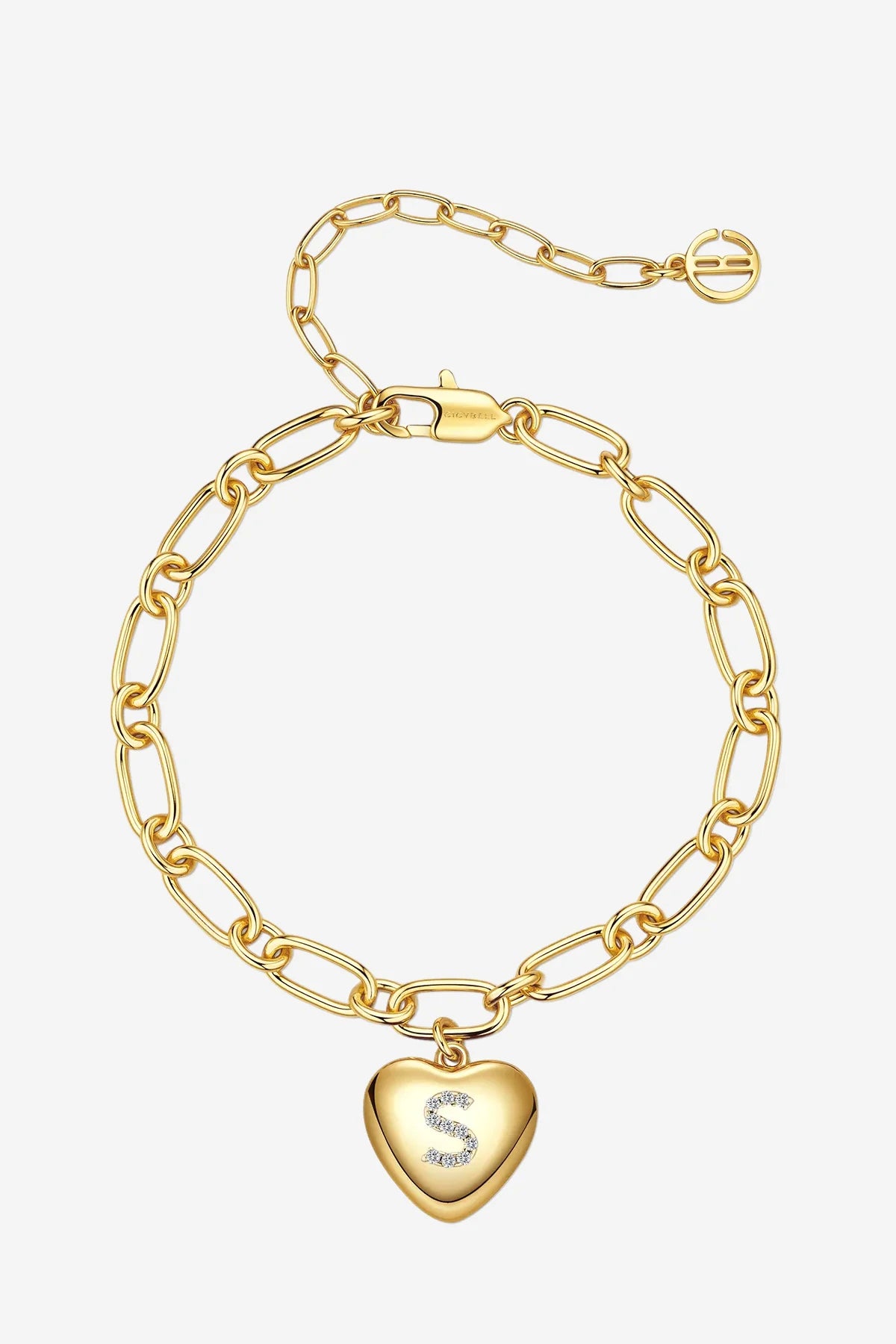 Women 18K Gold Heart Initial S Bracelets| CicyBell