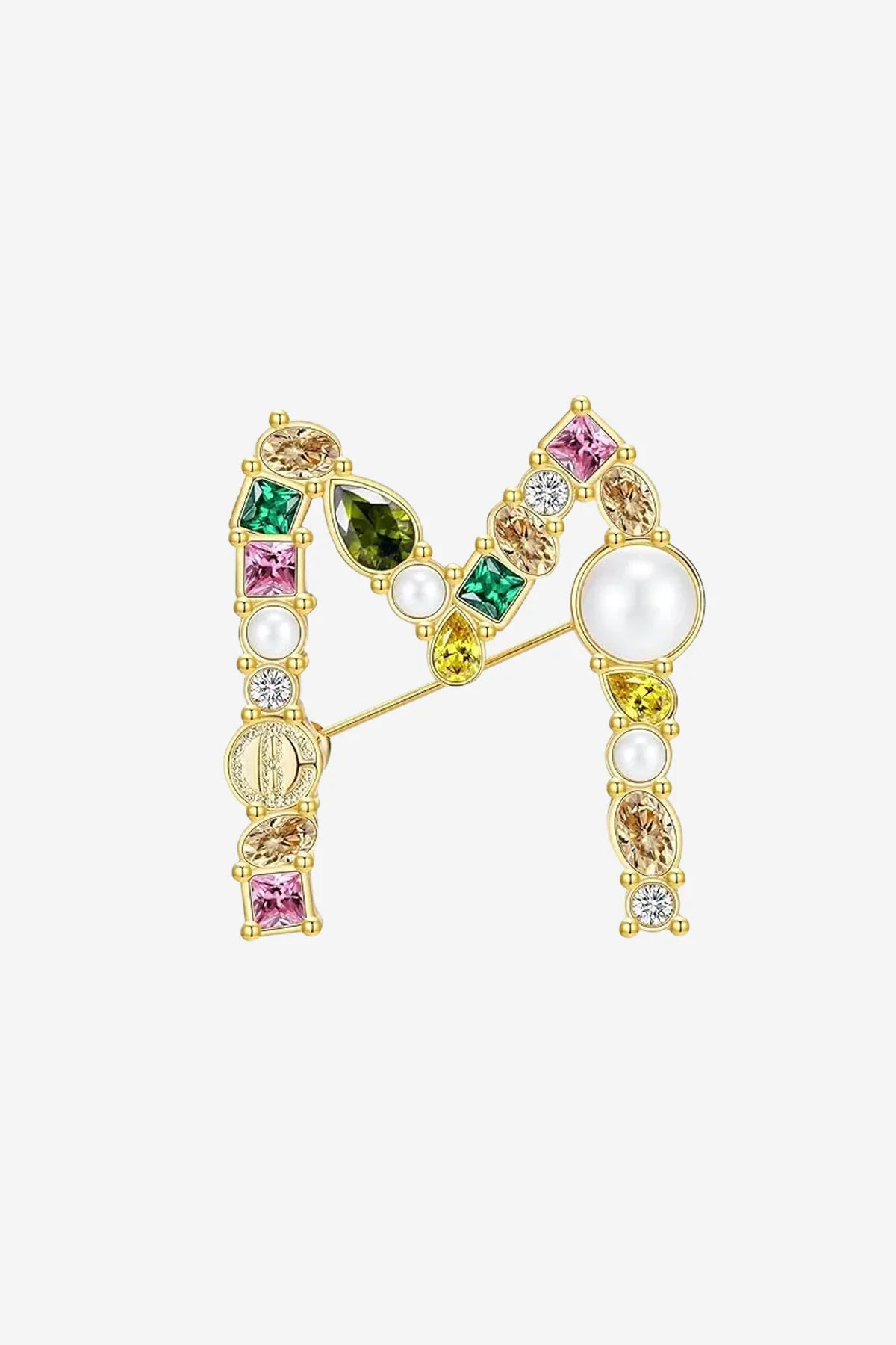 Women 18K Gold  Initial Brooch M | CicyBell