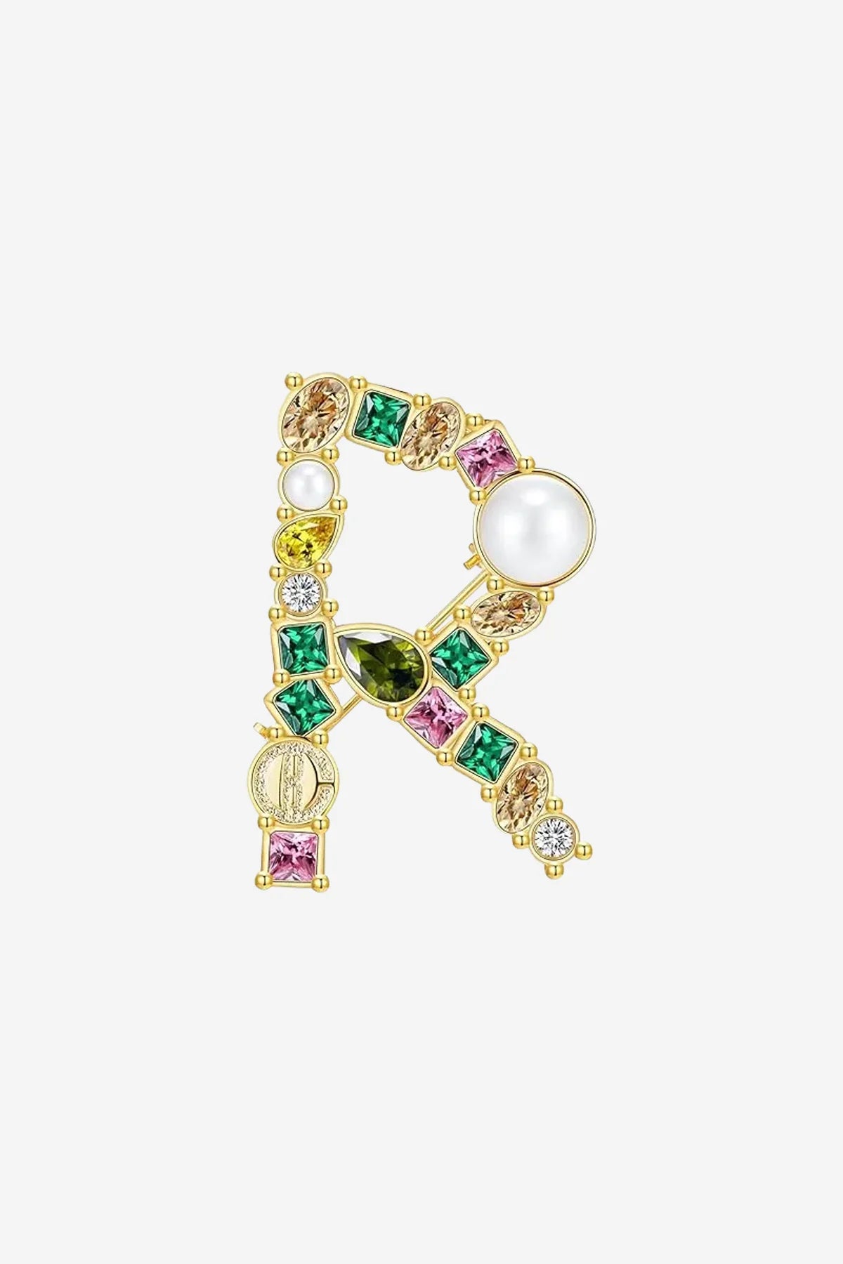 Women 18K Gold  Initial Brooch R | CicyBell