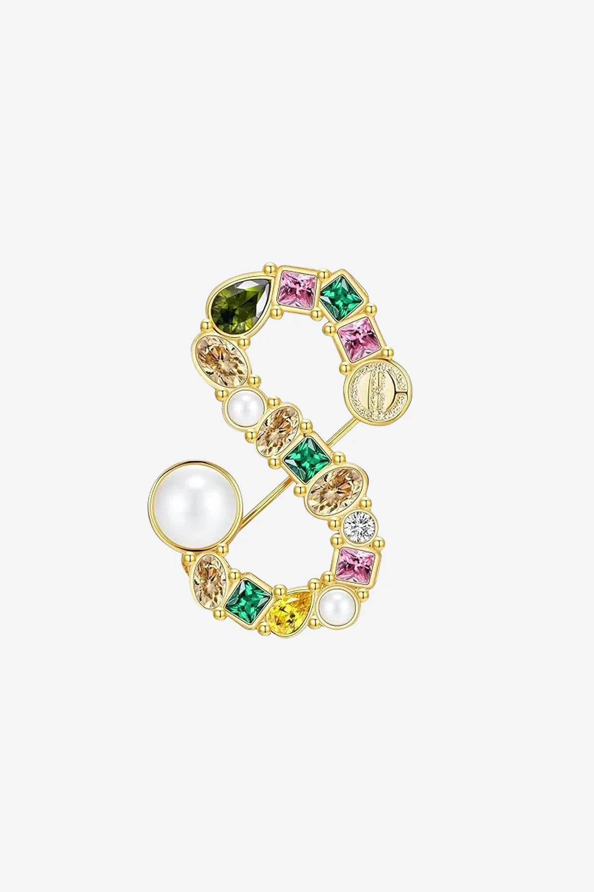 Women 18K Gold  Initial Brooch S | CicyBell