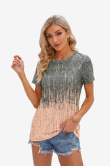 Womens Grayish Orange T Shirts Short Sleeve | CicyBell