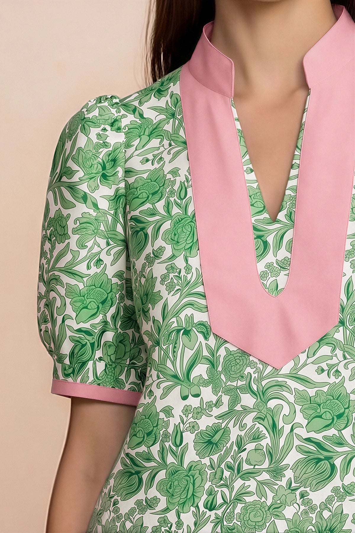 Womens Green Puff Sleeve Blouses | CicyBell