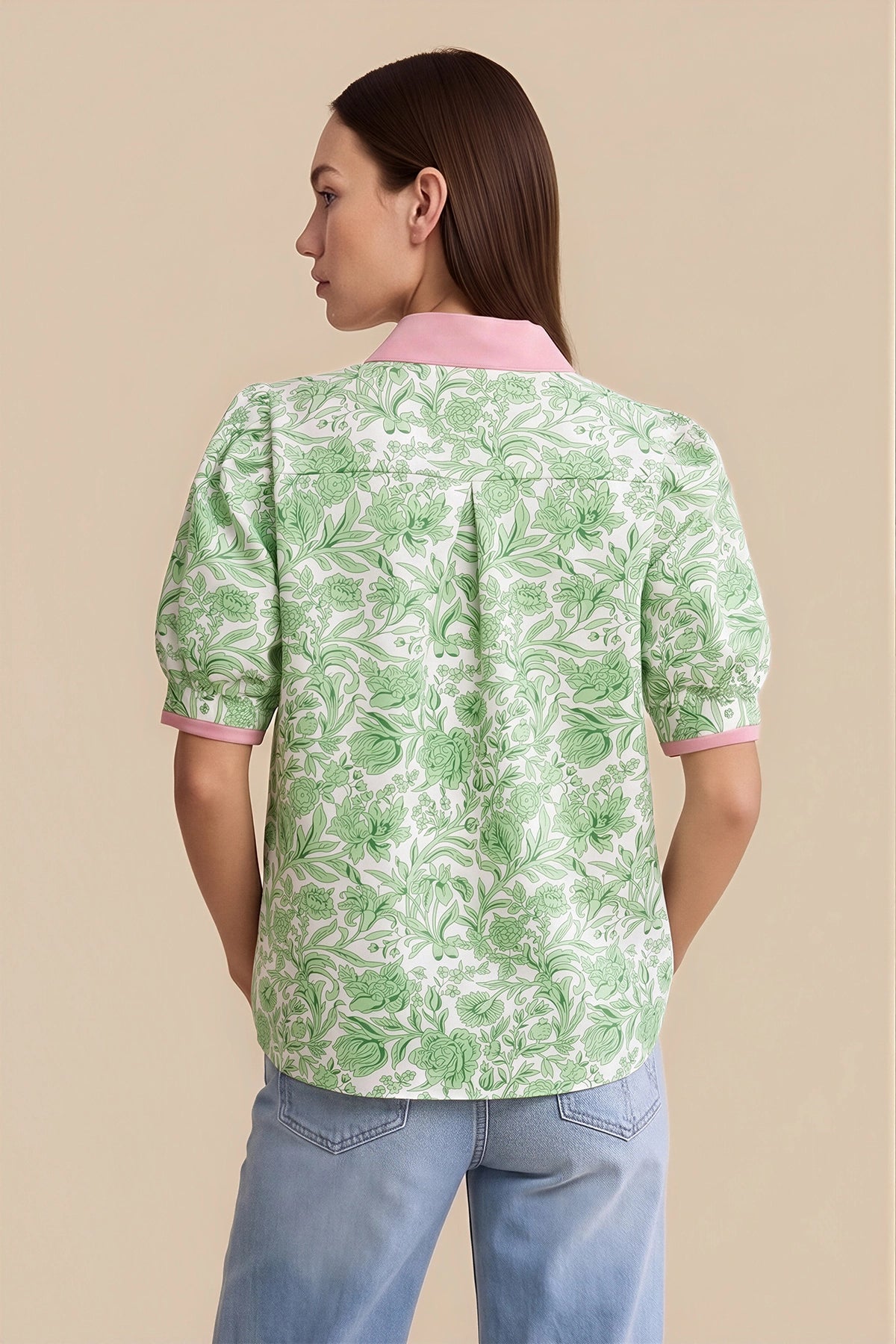 Womens Green Puff Sleeve Blouses | CicyBell