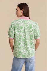 Womens Green Puff Sleeve Blouses | CicyBell