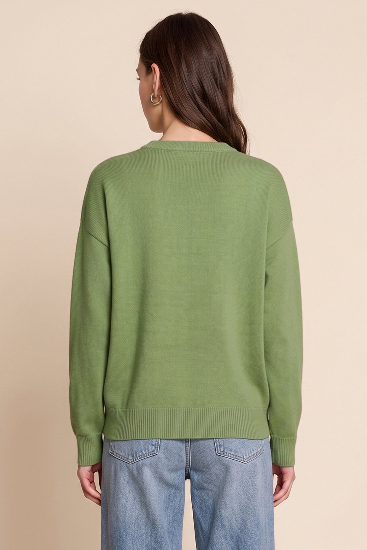 Womens Green Fish Graphic Knit Sweaters | CicyBell