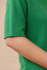 Cicy Bell Womens Green Half Sleeve Sweaters