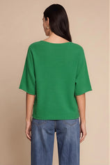 Cicy Bell Womens Green Half Sleeve Sweaters
