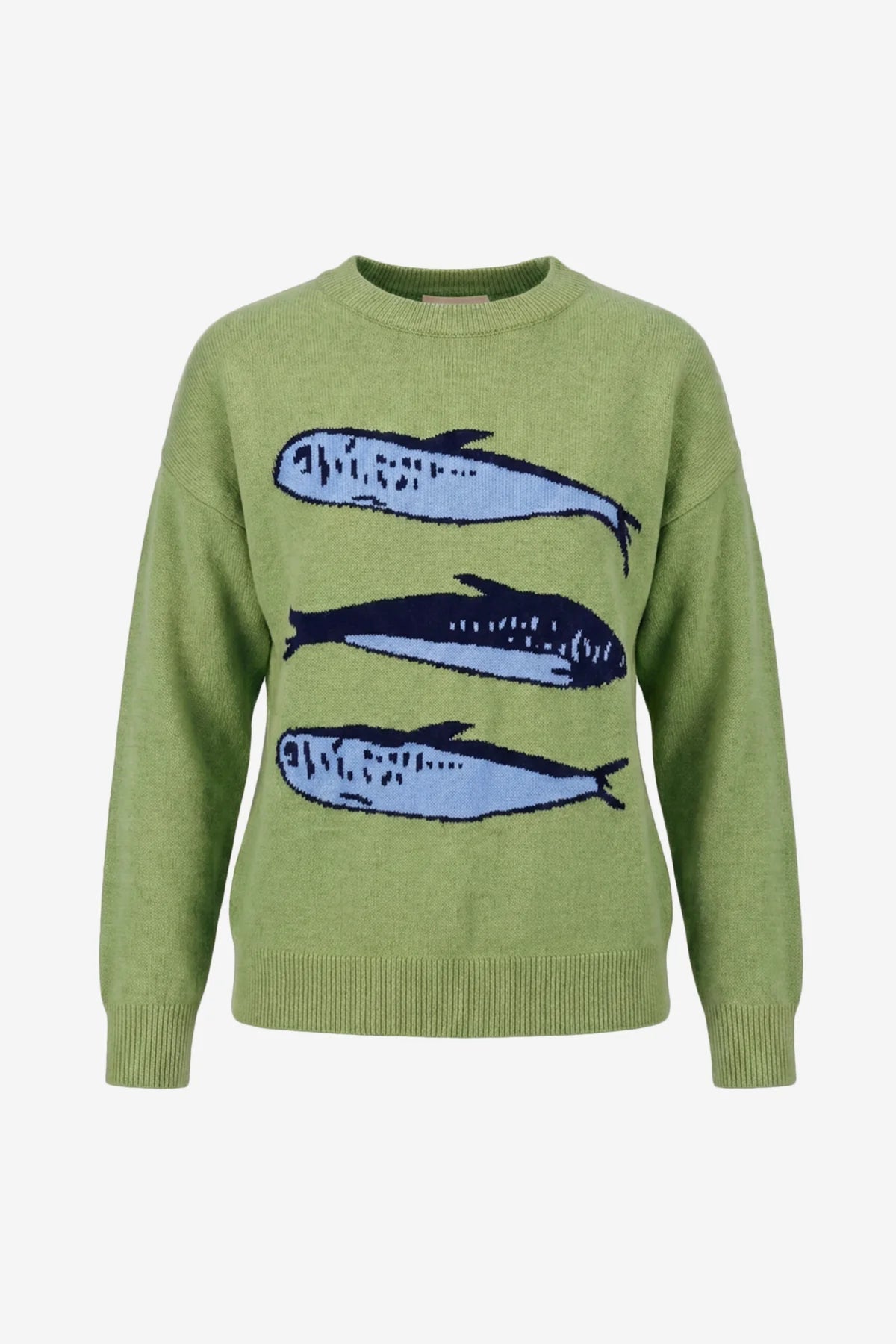 Womens Green Fish Graphic Knit Sweaters | CicyBell